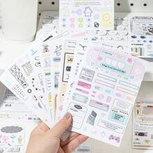 20 Sheets/Bag Vintage INS Style Text Theme Stickers, Scrapbooking Supplies, Decorative Stickers For Cards, Frames, Laptops, Phone Cases, Cups, Magazines, Stationery Boxes, Luggage, Desktop Decor School Supplies - Sticker - View 9