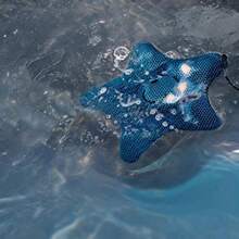 Zwei sternförmige Saugkugeln und Schwämme mit 3D-Wabenstruktur | Wiederverwendbarer Schmutzabsorber, geeignet für Whirlpools, Spas, Schwimmbäder und schwimmende Ölfilter, um das Wasser klar zu halten. - A - Übersicht 3
