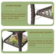 Outdoor Patio Coffee Tables, All Weather Resin Rattan Patio Glass Coffee Table, For Garden Backyard Lown Porch - Brown - View 6