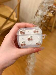 Apple Earphone Anti-Drop Protective Case, Cherry Pearl Pattern, Suitable For AirPods 1/2/3/4 Cases, Scratch-Resistant And Drop-Resistant Protective Case - Cherry Pearl - View 2