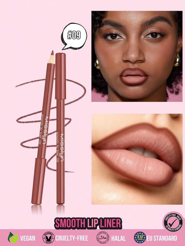 MISSLYN 1 stuk gladde lipliner, Colorstay langhoudende lippotlood, hooggepigmenteerde, vlekbestendige lippenmake-up, ultra-fijne romige textuur, natuurlijke finish, lipcontour voor dagelijks gebruik, feestjes en Y2K-looks, cadeau, veganistisch en dierproefvrij