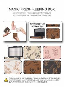 1PC For IQOS ILUMA ONE/ILUMA I ONE/New Iluma I One/ILUMA/ILUMA I /ILUMA PRIME/Iluma I Prime 20 HeatSticks BoX Series Protective Case, Fashionable Minimalist Cartoon Pattern Portable Storage Leather Sleeve, Full Protection Anti-Drop Anti-Fingerprint Wear-Resistant High-End Texture Hard Shell Soft Leather Dual Protection, Perfect Gift Choice, High-End Protective Shell, Unisex Fashion Accessory, Fashionable Patchwork Personalized Appearance Decoration, Business Casual Versatile Style, Precise Hole Position Perfect Fit, Couple Style Unisex, Iqos Series Dedicated Protective Shell, TEREA Storage Box - Brown Bear - View 12