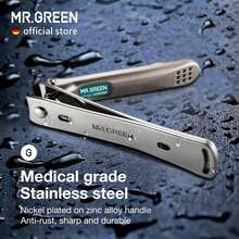 MR.GREEN Cortaúñas de Acero Inoxidable con Cuchillas Curvadas - Cortador de Uñas con Diseño Ergonómico y Corte Curvo y Afilado(Tamaño Mediano) - Grande - Ver 5