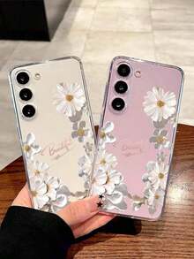 1 Piece Soft Romantic Fashion Floral Print Phone Case Compatible With Huawei Honor, Galaxy A04e/12/A13/A14/A34/A50/A52/A53/A54/S21/S22/S23/S24/S25/S25Ultra/S25FE/S26/S26 PLUS/S26 ULTRA/S26 EDGE, 6A/7A/8A, 12T/13T/15T/15T Pro - 透明 3 - 查看 2