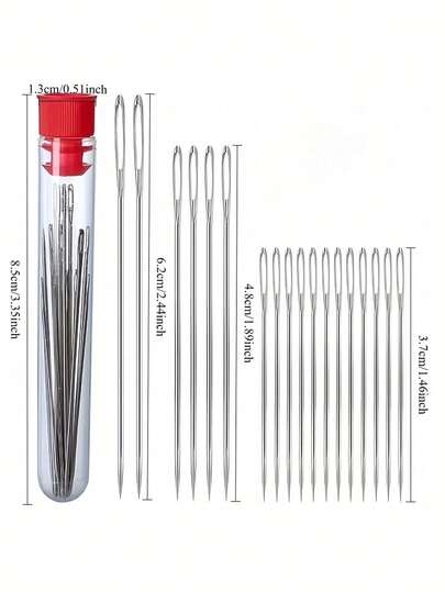42/20/1pc Practical Style Random Red Blue Needle Box Big Eye Needle Threader Set, Premium Solid Steel Material, Labor Saving Easy Threading Design, Durable Hand Sewing Needles, Ideal For Clothes Quilts Embroidery Handmade Craft, Convenient Daily Household Sewing Supplies, Nice Present For New Year Valentine's Day Mother's Day Father's Day Graduation Season
