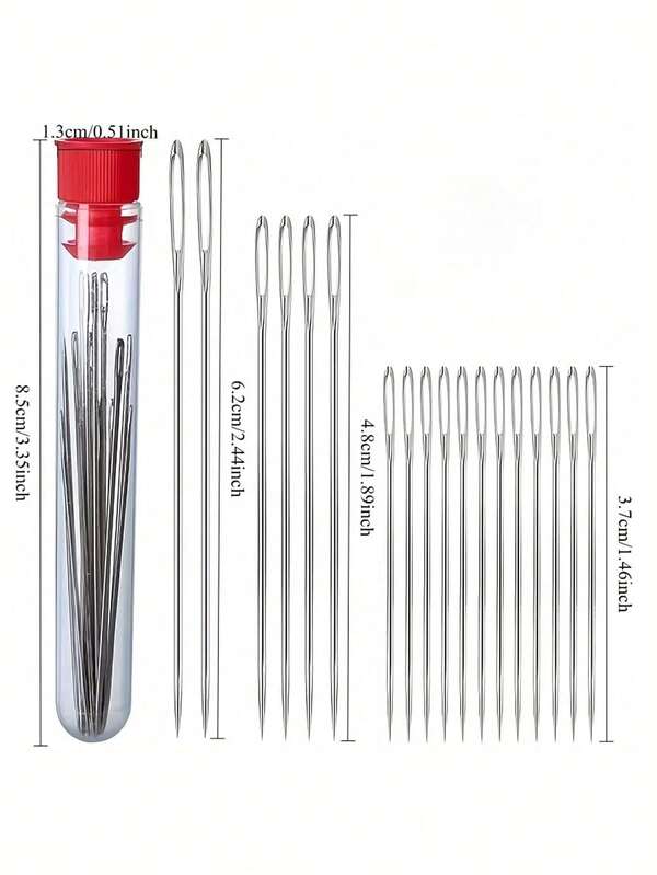 42/20/1pc Practical Style Random Red Blue Needle Box Big Eye Needle Threader Set, Premium Solid Steel Material, Labor Saving Easy Threading Design, Durable Hand Sewing Needles, Ideal For Clothes Quilts Embroidery Handmade Craft, Convenient Daily Household Sewing Supplies, Nice Present For New Year Valentine's Day Mother's Day Father's Day Graduation Season