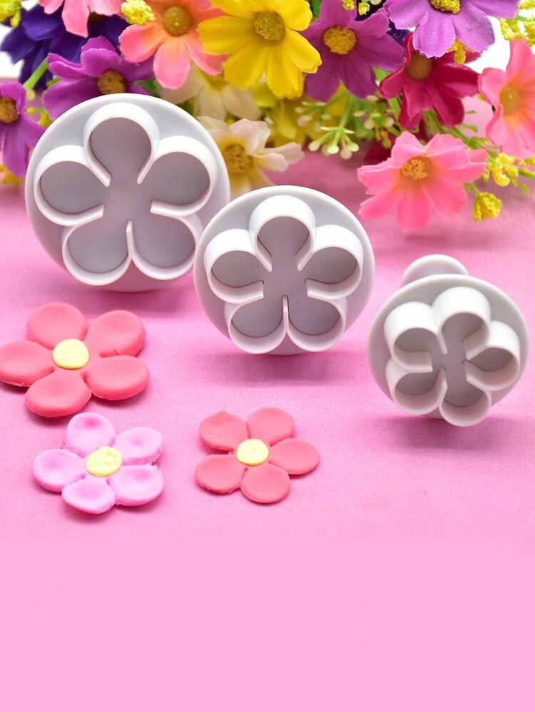 cái Con dấu bánh quy PP có thể tái sử dụng, Khuôn ép bánh quy có thiết kế hoa dễ thương có thể giặt được cho những người yêu thích làm bánh - trắng - Xem 6