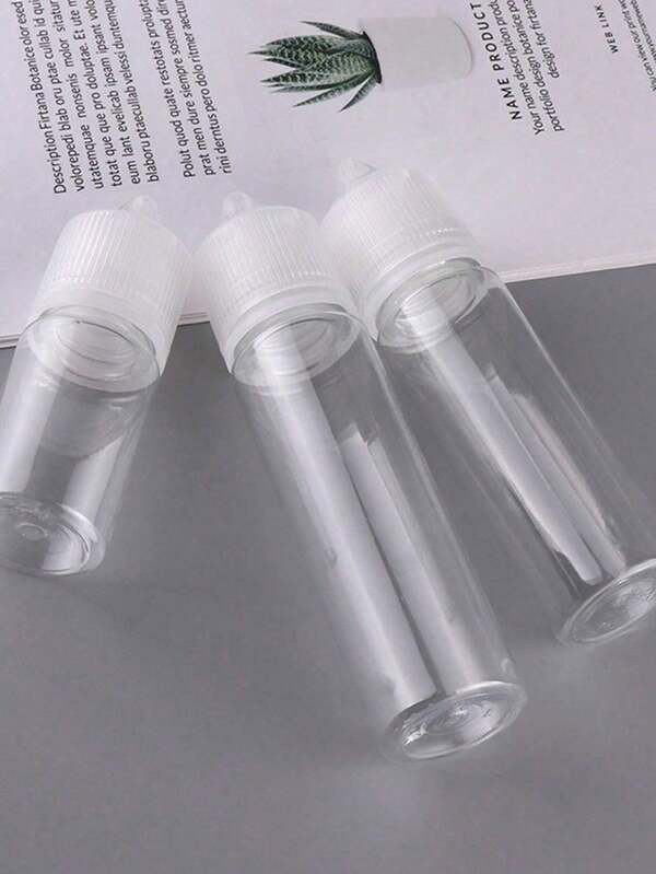 纖細滴管瓶 5ml/10ml/15ml/20ml/30ml/50ml 空擠壓式滴眼液瓶 PET 材質 尖頭凝膠擠壓滴管瓶 透明塑料瓶 適合液體墨水、精油、手工藝、紋身用品 開學與旅行必備 便攜輕量 旅行配件 便攜旅行瓶 透明