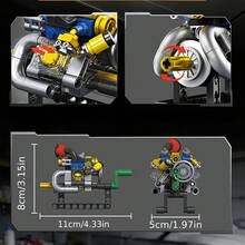 Engine Building Block Model, Mechanical Engineering Construction Blocks, Collectible Model Gift For Block Enthusiasts, Suitable As Home Decor And Birthday Gift, Halloween, Christmas Gift - Engine Building Blocks - View 4