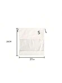 Bolsas de tela de gamuza con cordón, para zapatos, carteras, viajes, embalaje, organización de equipaje, almacenamiento en el hogar. - Blanco - Ver 3