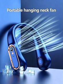 GICOOK Hanging Neck Fan Usb Portable 5-Speed Adjustable With Digital Display Mini Portable Small Lazy Person Hanging Neck Neck, 7h Endurance Leafless Rechargeable 360° Adjustable Refrigeration Air Conditioning Outdoor Student Mute Large Wind Fan Cooling Artefact Gift/Valentine's Day Gift/Girlfriend/Easter/Boys/Girls/Multi-Color Birthday Gift - 白色 - 查看 2