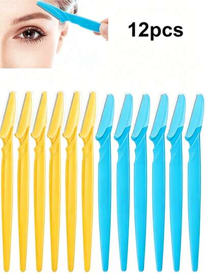 Bộ 12 chiếc kéo tỉa lông mày tối giản, cầm tay, màu trơn cổ điển, có nắp bảo vệ, lưỡi dao bằng thép không gỉ, tạo hình lông mày chính xác, thân thiện với da và không gây đau, thích hợp sử dụng tại nhà/trường học/du lịch/trang điểm, kéo tỉa lông mày unisex dành cho người mới bắt đầu, lý tưởng làm quà tặng Ngày của Mẹ/Ngày của Cha/Lễ tốt nghiệp/Ngày Valentine.