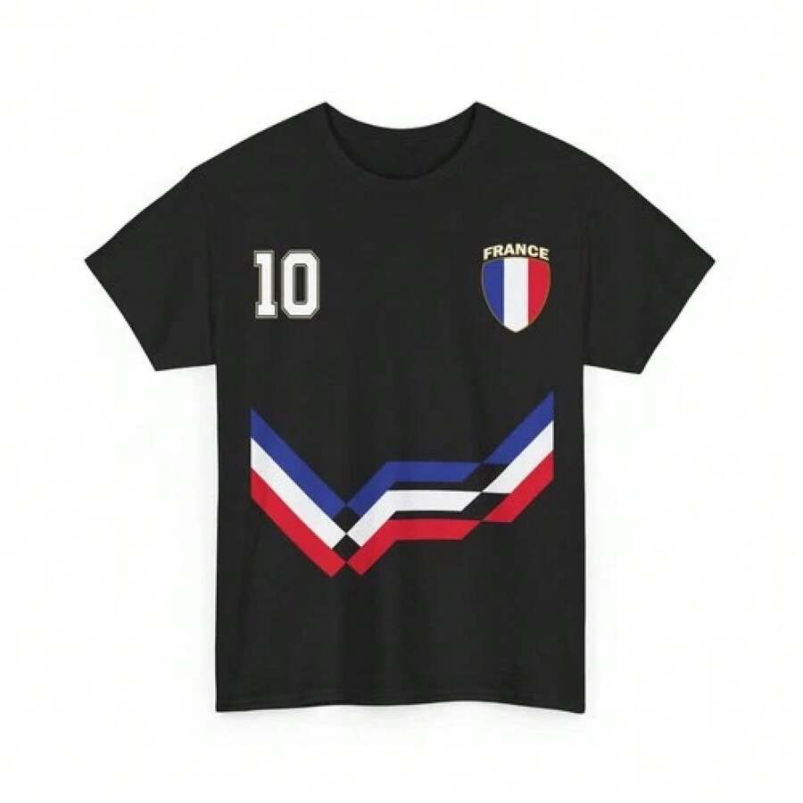 France Number 10 Soccer Jersey Style Shirt, French Flag Soccer Shirt Men Clothes Men's Men's Clothes T Shirt Men T Shirts For Men Summer Outfits Men Men's Summer Clothes Band T Shirts Mens Tshirts Holiday Outfits For Women Modest Summer Outfits Jersey Tops Women Resort In Style Women's Summer Clothing Tops Tops Summer Summer Outfits Tops For Women White Tops Party Top Father's Day Fathers Day Giftfestival - màu đen - Xem 1