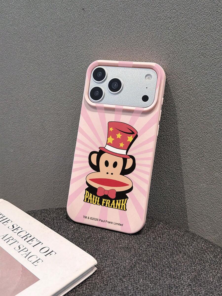 Paul Frank 授權液態矽膠手機殼,全機身防震相機保護,卡通猴子魔術師領結字母光束圖案,新設計適用於 iPhone 13/14/15/16/17 Pro Max - 彩色 - 查看 1