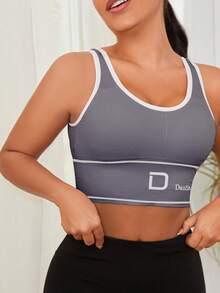 3pcs/Set Plus Size Women EssElegance Wireless Padded Sports Bra, Supportive High Elasticity Yoga & Running Bra - Multicolor - View 5