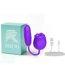 RUIJU 2026 New 3-In-1 Rose Flower Shape Toy Vibrator, Rose Sex Toy With Thrusting G-Spot Vibrators & 10 Sucking Modes For Clitoral And Nipple Stimulation, Anal Double-Ended Dildos, Adult Sex Toys, Romantic Intimate New Year's Gift, Christmas Gifts - 顏色9 - 查看 2