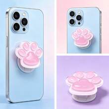 1pc Creative Cat Paw Shaped Retractable Phone Stand, Push-Pull Phone Holder, Creative Foldable Slouchy Phone Stand - Pink - View 3