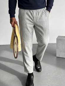 glestore Men's Retro "Old Money" Style Loose Fit Pants: Minimalist Fashion, Suitable For All Seasons, Perfect For Everyday Wear - Flint Stone - View 1