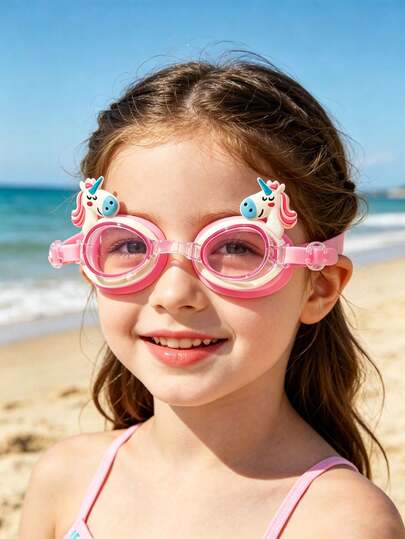 1pc Kids Cute Crab Swimming Goggles, Unicorn, Frog, Waterproof Swim Goggles, Protective Eyewear