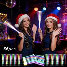 12 /36/60 Pack Fiber Optic Rods, Multi-Color Flash Baton, Suitable For Concerts, Sports, Holiday Parties, Nightclubs, Outdoor Activities-Durable Plastic Seasonal Decoration, Random Color Fiber Optic Glow Sticks, Color Change Glow Sticks, Glow Sticks With Multi-Color Lights Party Set, Christmas, Parties, Concerts, Weddings Glow Sticks - 七彩色 - 查看 1