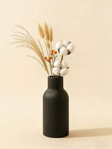 1pc Minimalist Black Striped Vase, Suitable For Autumn/Winter Home Decor, Modern Dried Flower Display, High-Quality Gift For Living Room, Entryway, Dining Table, Office Or Bedroom - Multicolor - View 6