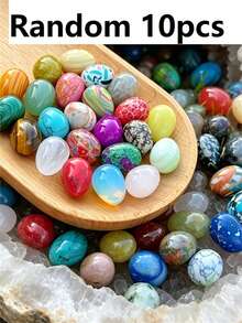 5/10/15/20/30/50/100pcs Natural Polished Gemstone Eggs, Large Polished Mineral Stone Eggs, Palm Chakra Eggs For Anxiety Relief, Chakra Balancing, Easter Decoration, Holiday Gift, Random Color - Natural Mineral Eggs - View 13