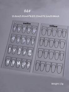 1pc/4pcs Nail Art Practice Board For Beginners, Clear Reusable Nail Painting Display Board For Nail Art Tracing - Multicolor - View 10