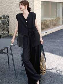 Women Midi Dresses - Black - View 3