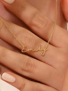 1 pièce Collier avec prénom de style minimaliste personnalisé, collier avec prénom en or, bijoux personnalisés, cadeaux pour elle, colliers minimalistes, cadeaux d'anniversaire, colliers pour femmes, bijoux pour femmes, colliers avec prénom personnalisés, articles personnalisables, cadeaux personnalisés, fête des mères, cadeaux de saison des fêtes - Multicolore 2 - Voir 5