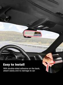 Silicone Rearview Mirror Cover - Soft Universal Car Mirror Protector, Available In Pink, Black And Orange, Lightweight Car Interior Accessory - A - View 5