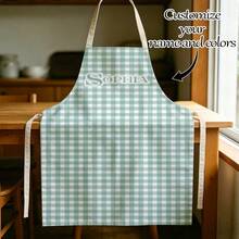 1pc Customizable Linen Kitchen Apron - Personalized Design With Photo Or Text, Multiple Sizes Available - Durable Woven Polyester Cooking Apron, Painting Apron, Barista Apron - Multicolor - View 6