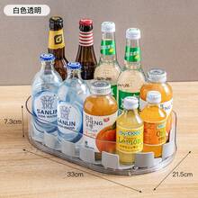 Estante giratorio de 360 grados para refrigerador - Bandeja de almacenamiento rectangular desmontable, organizador de botellas de condimentos para refrigerador que ahorra espacio, apto para el hogar, gabinete de cocina, despensa de alimentos, encimera y refrigerador, estante de almacenamiento de plástico transparente - Multicolor - Ver 11