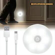 1 Pack Magnetic Motion Sensor LED Cabinet Light, USB Rechargeable Wireless Human Body Induction Night Light For Wardrobe, Corridor, Bedroom, Dormitory, Aisle, Staircase - Night Light - View 2