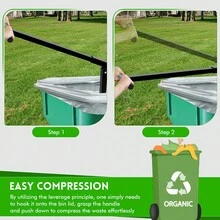 100kg Force Wheelie Bin Compactor Steel Alloy Manual Waste Press Tool Fit 120L-240L Outdoor Rubbish Bin Household Garden Waste Compressing Equipment - Black - View 7