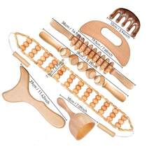 1pc/6pcs/7pcs Wooden Massage Tool Set, Suitable For School, Travel, Travel Essentials, Home Essentials, Designed For Body Relaxation, Including Shoulder, Neck, Abdomen, Leg And Back Areas, Great For Relaxation After Exercise Or Daily Activities, Reusable Manual - Nude - View 2