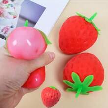 1pc Oversized Realistic Strawberry Squeeze Toy, Stress Relief Ball, Creative Stress Relief Gadget - A - View 6