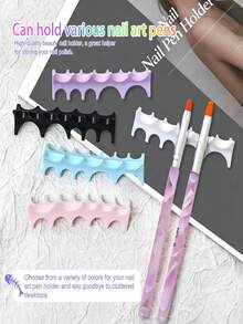 Silicone Fish Bone Pen Holder, Non-Slip Multi-Functional Nail Art Tool Storage - Multicolor - View 2