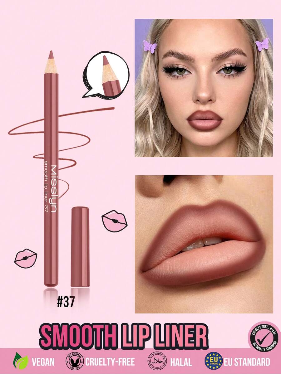 MISSLYN 1pc Smooth Lip Liner,Colorstay Long-Wear Lip Pencil,Highly Pigmented Smudge-Proof Lip Makeup,Ultra-Fine Creamy Texture Normal Finish Lip Contour For Daily Wear,Party & Y2K Looks,Gift