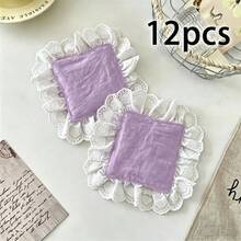 2/6/12pcs Solid Color Heart-Shaped Lace Fabric Coasters, Absorbent Tea Ceremony French Heat Insulation Pads, Washable & Reusable, Suitable For Coffee Table Decor, Holiday, Living Room, Dining Room, Party, Home Decoration - Multicolor - View 13
