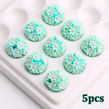 5pcs 16mm Acrylic Flower Ball Beads, 3D Daisy Flower Spacer Beads With Rhinestone For DIY Bracelet Necklace Earring Phone Chain Jewelry Making - Flower Beads - View 14