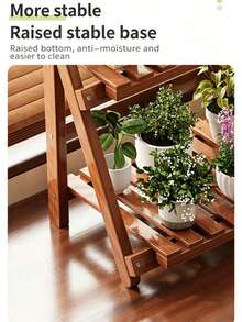 1pc Bamboo Foldable Wall-Mounted Storage Rack, Bamboo Collapsible Storage Shelf, Bedroom Storage, Kitchen Accessories, Kitchen Organizer, Wedding Dessert Display Stand - Brown - View 8