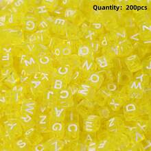 100-300pcs Acrylic Letter Beads, Colorful Bottom English Alphabet Beads, DIY Jewelry Making Materials For Necklace, Bracelet, Pendant, Accessories - Alphabet Beads - View 18