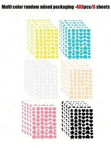 1530/408/306/255/51pcs Star Shaped Stickers, Essential For Photography, Face Painting, Suitable For Parties, Gatherings And Various Entertainment Activities - Multicolor - View 10