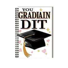 100-Page Graduation Season Exclusive Spiral Notebook, Cover Printed With "YOU GRADUATE" And Graduation Cap Design, Full Of Ceremonial Atmosphere. Suitable For Work Records, Study Notes, Diary Writing, And Also A Thoughtful Gift Choice For Graduation, Birthday, Daily Planning Memo Assistant. - H - View 3