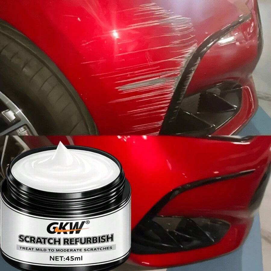 GKW 專業汽車刮痕修復蠟 - 快速拋光至鏡面光澤 | 使用海綿或布輕易塗抹 | 適用於汽車、卡車、SUV、摩托車、船隻和露營車 | 有效淡化淺層刮痕 | 持久光澤