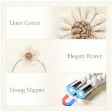 2 piezas Sujetacortinas, Sujetacortinas magnéticos con colgantes de flores de tela, Sujetacortinas para ventanas y decoración del hogar - C-Multicolor - Ver 6