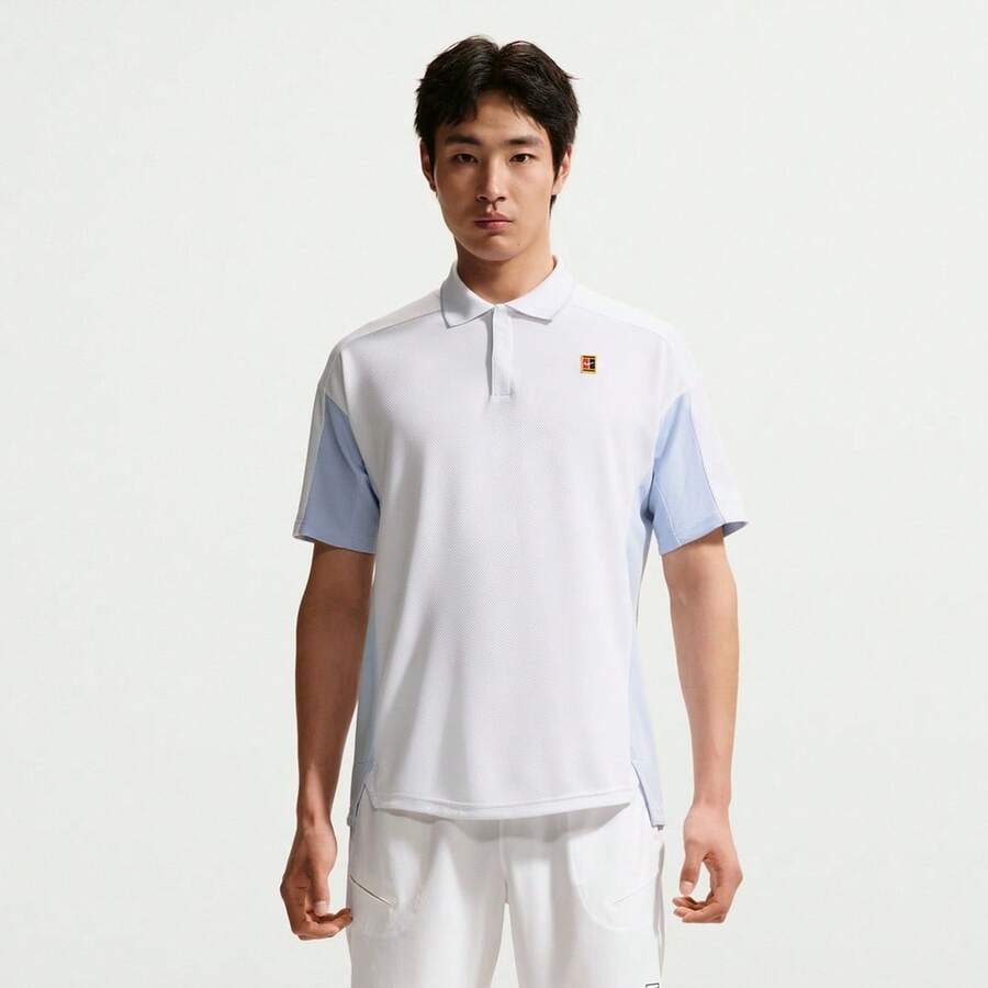 Nike Men's AS M NK DF TENNIS POLOPOLO Knit Collared Short Sleeve Shirt TIR6293-100 - White - View 1