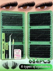 Bộ mi giả tự làm siêu dày 720/684/648 sợi, độ dày 8-16mm, độ cong 10D-150D, kiểu dáng tự nhiên, dày và mềm mại, phù hợp sử dụng hàng ngày và đi chơi, có thể phối hợp nhiều kiểu khác nhau. - Nhiều màu - Xem 15