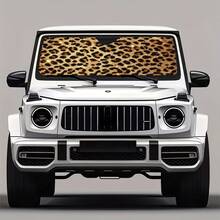 1pc Leopard Print Car Front Windshield Sunshade, Leopard Pattern, UV Protection, Fashion Design, Easy Installation, Foldable For Convenient Storage, Keeps Car Interior Cool, Suitable For Sedan, SUV And Truck, Perfect For Summer Travel - A - View 2