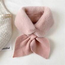 Bufandas femeninas de invierno para mujer, chal con correas cruzadas, bufanda suave para el cuello para niñas, bufanda versátil dulce que combina con todo para Otoño e Invierno XNCB - Blanco - Ver 1